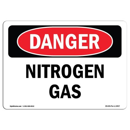SIGNMISSION Safety Sign, OSHA Danger, 3.5" Height, 5" Width, Nitrogen Gas, Landscape, D-35-L-2457 OS-DS-D-35-L-2457